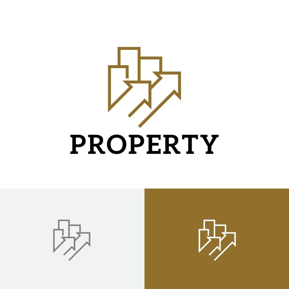 House Building Real Estate Realty Investment Up Arrow Logo vector