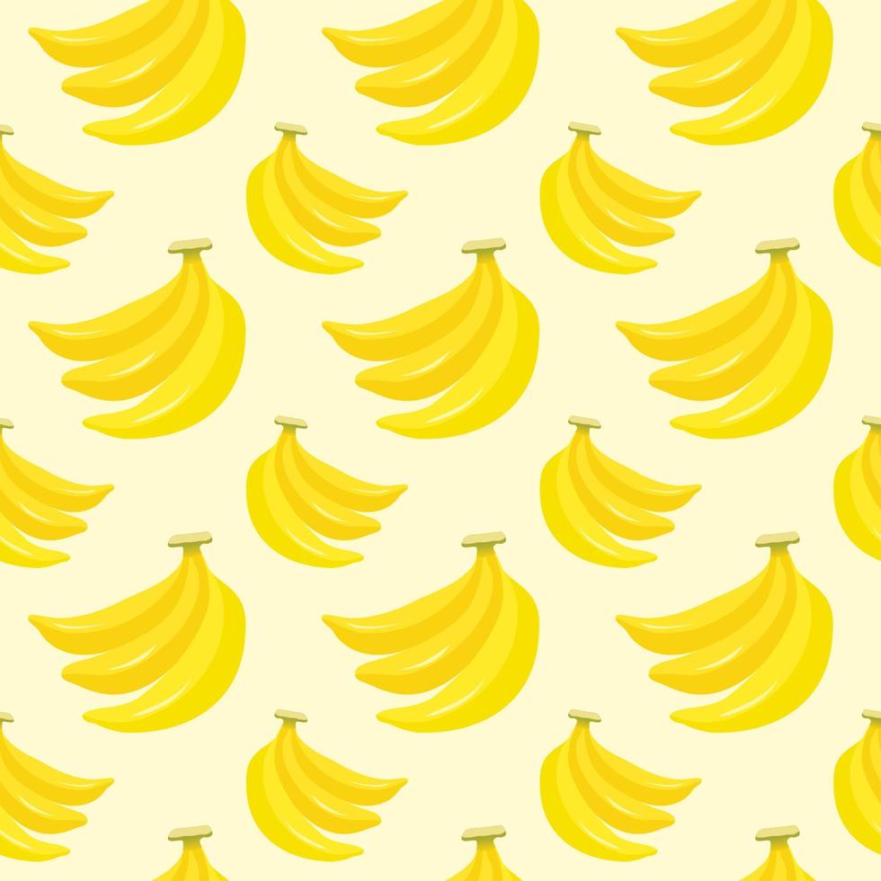 Yellow Banana fruits seamless pattern background vector illustration in cartoon style.