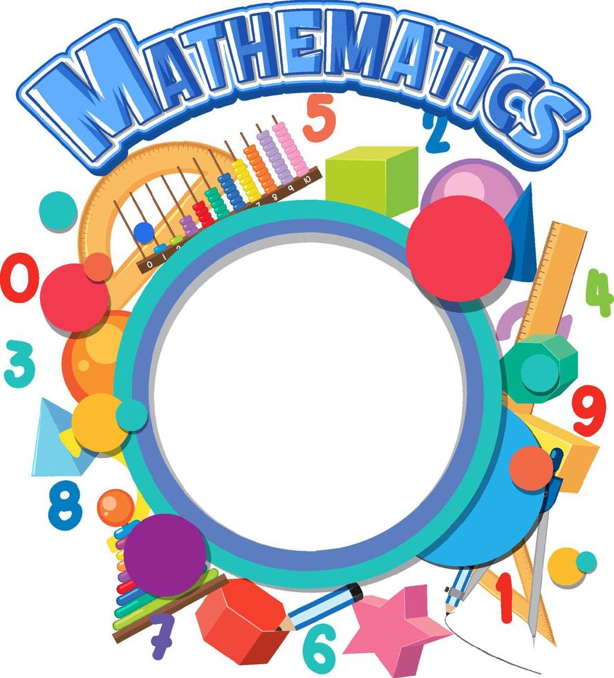 Blank math template with math tools and elements vector
