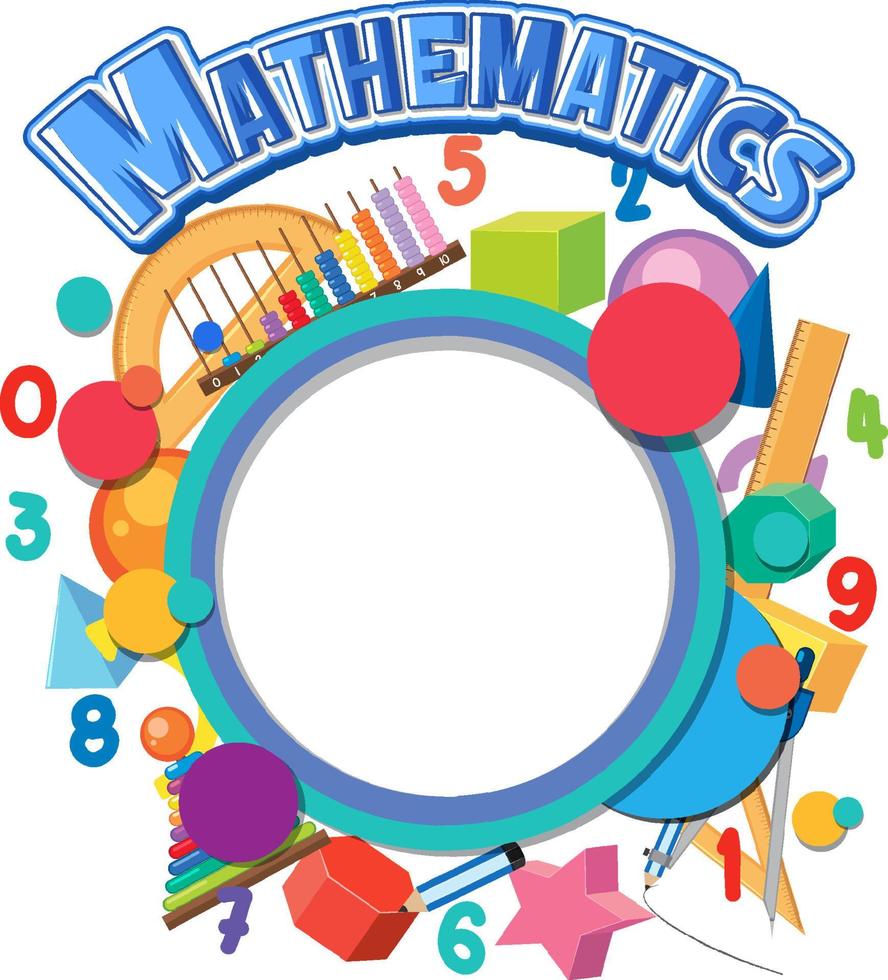 Plantilla matemática en blanco con herramientas y elementos matemáticos vector