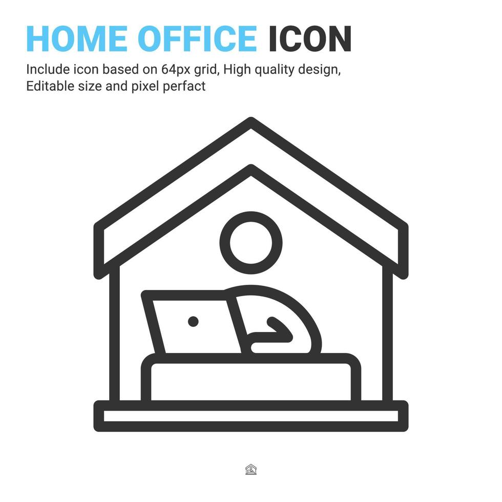 Office icon vector with outline style isolated on white background. Vector illustration workroom, workshop sign symbol icon concept for digital business, finance, company, apps, web and project