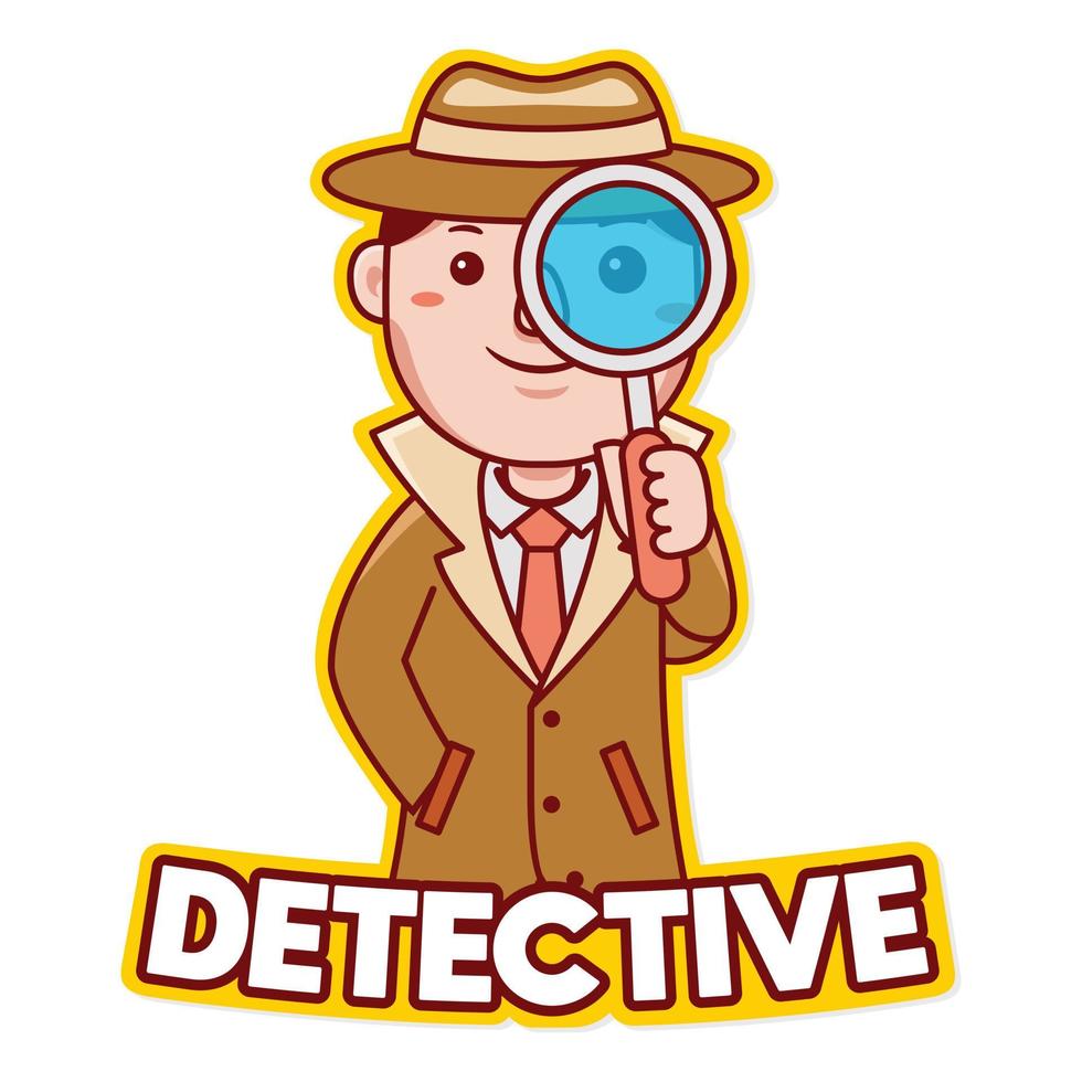 logotipo de la profesión de detective vector