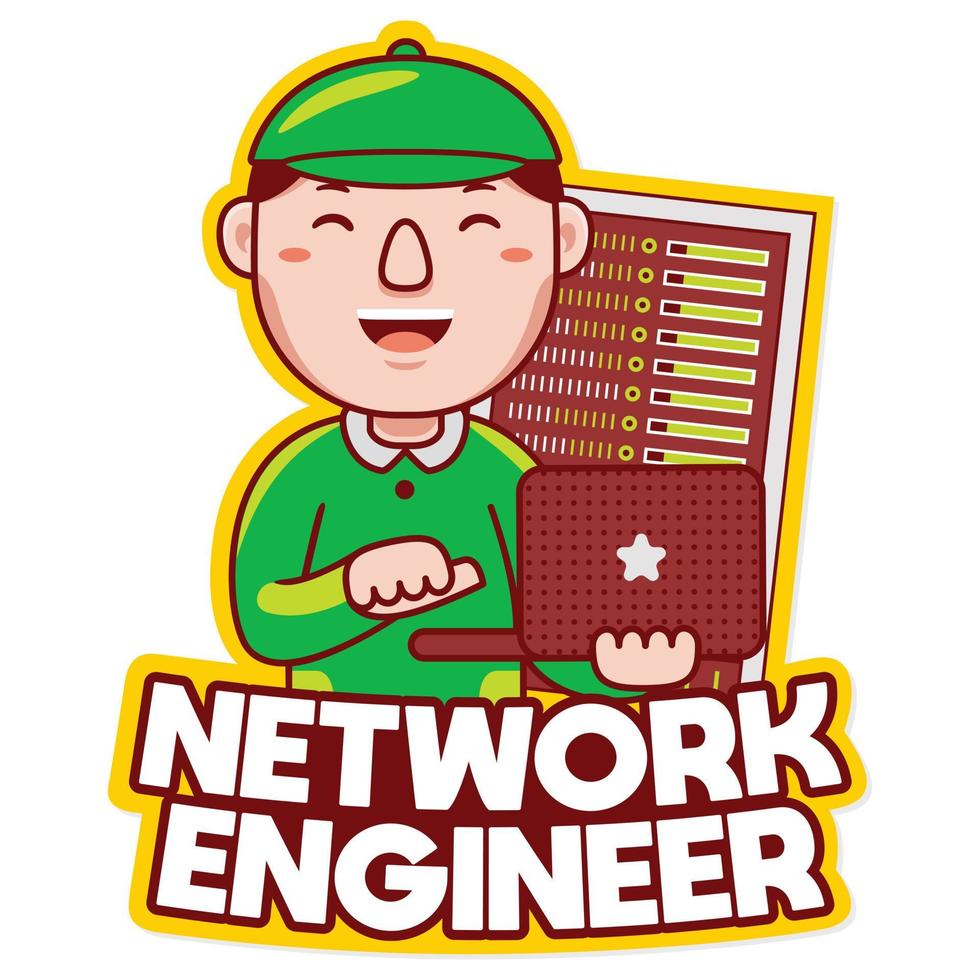 NETWORK ENGINEER PROFESSION LOGO vector