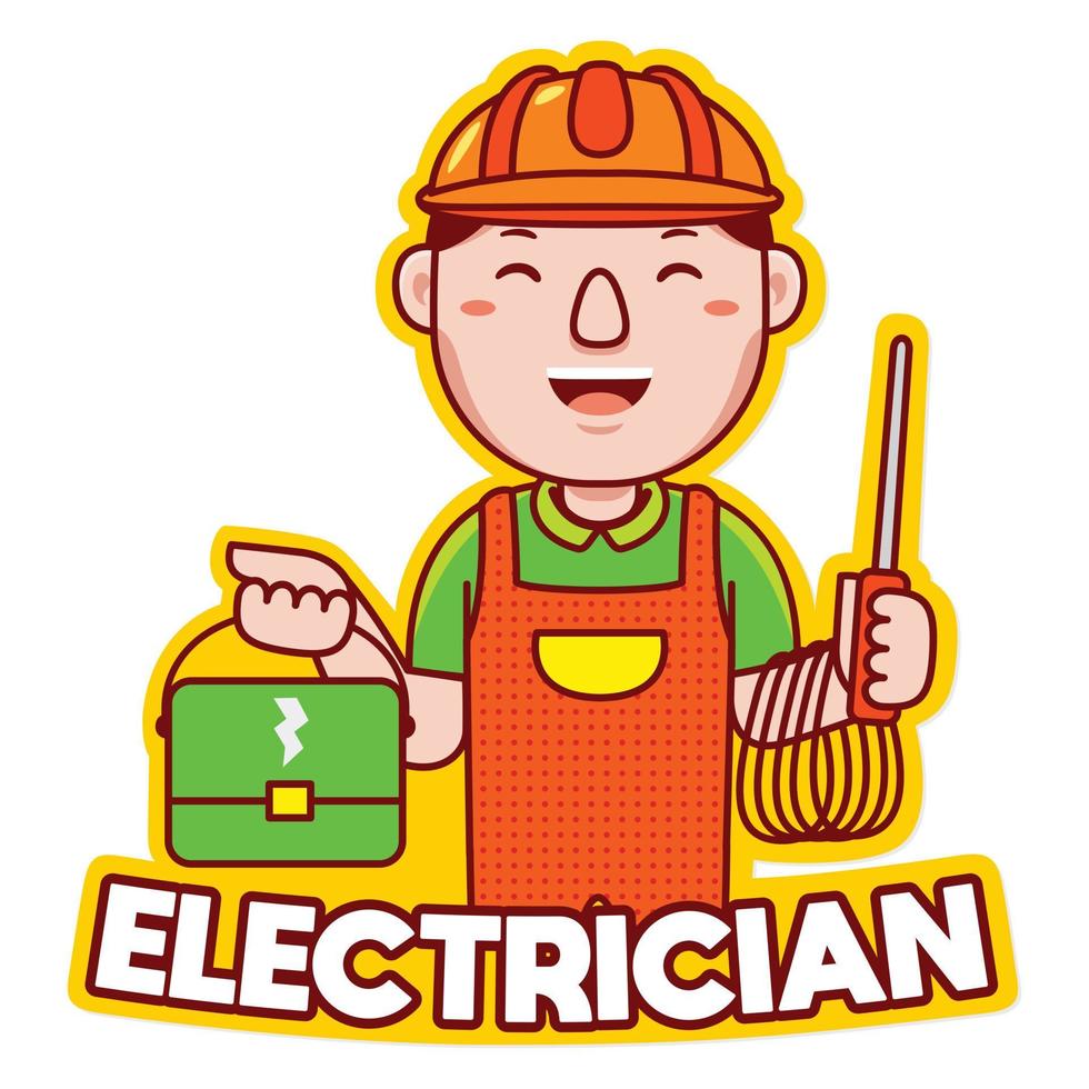 ELECTRICIAN PROFESSION LOGO vector