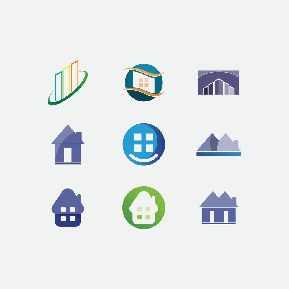 Real estate and home buildings vector logo icons template