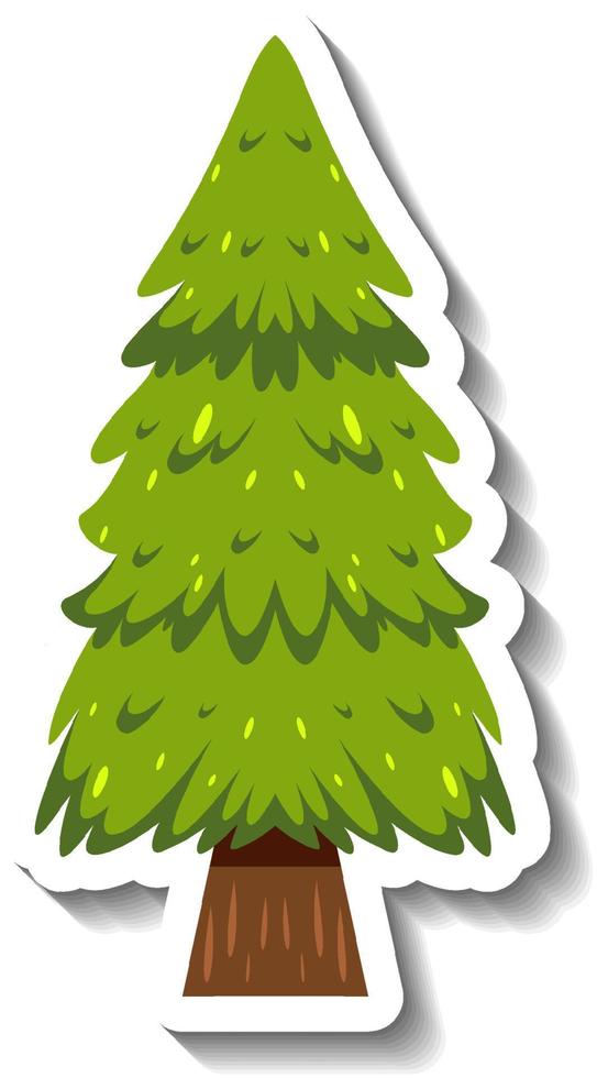 Isolated pine tree sticker vector