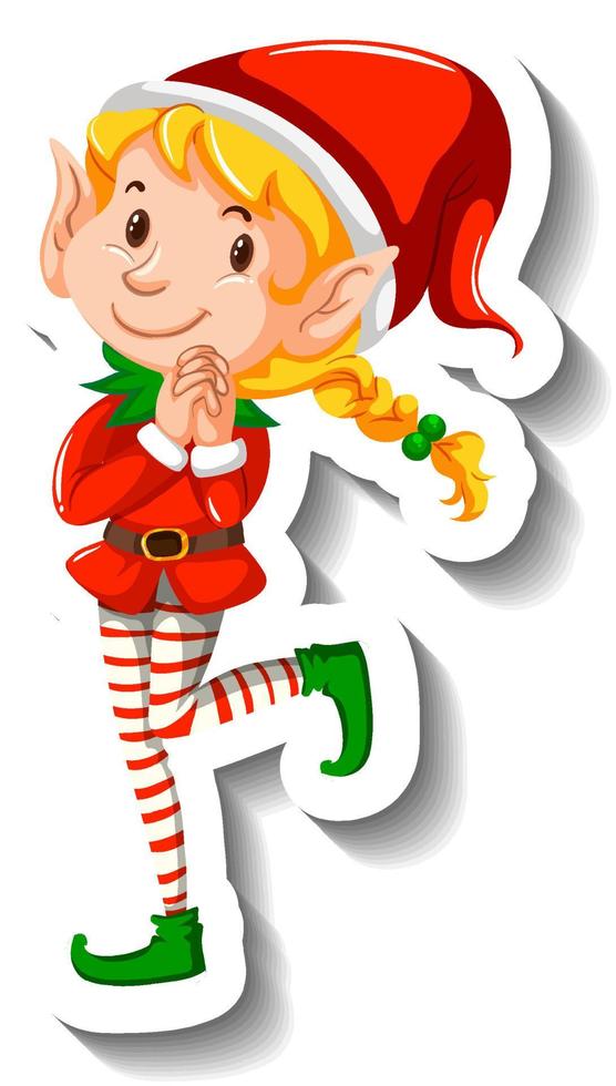 Christmas elf cartoon character vector