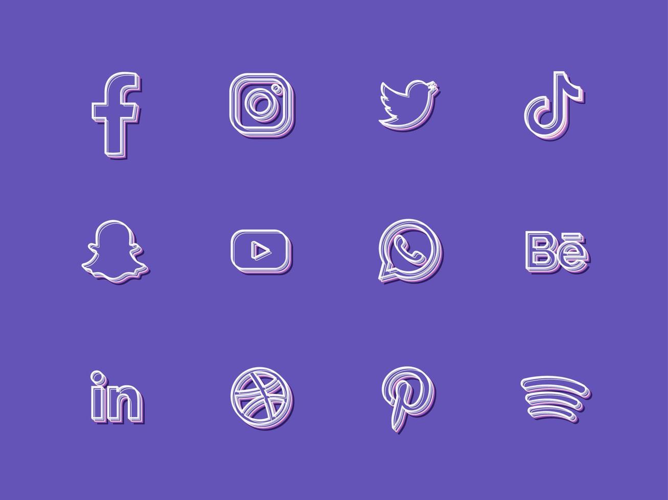 Icon Pack Design Sosial Media vector