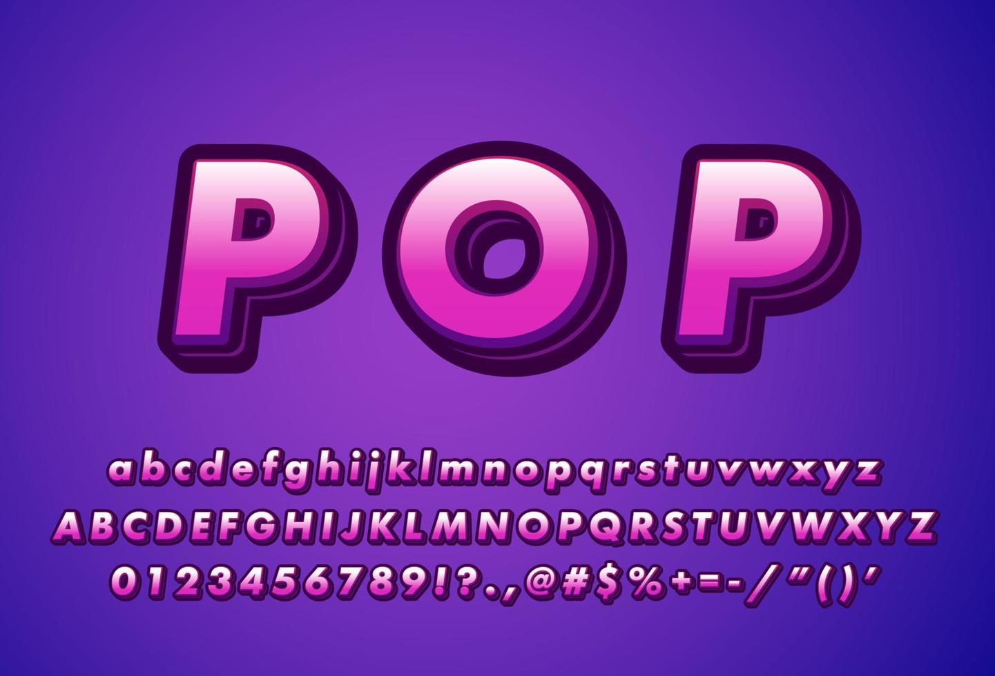 3d retro pop art font effect for poster, title, game logo, ads vector