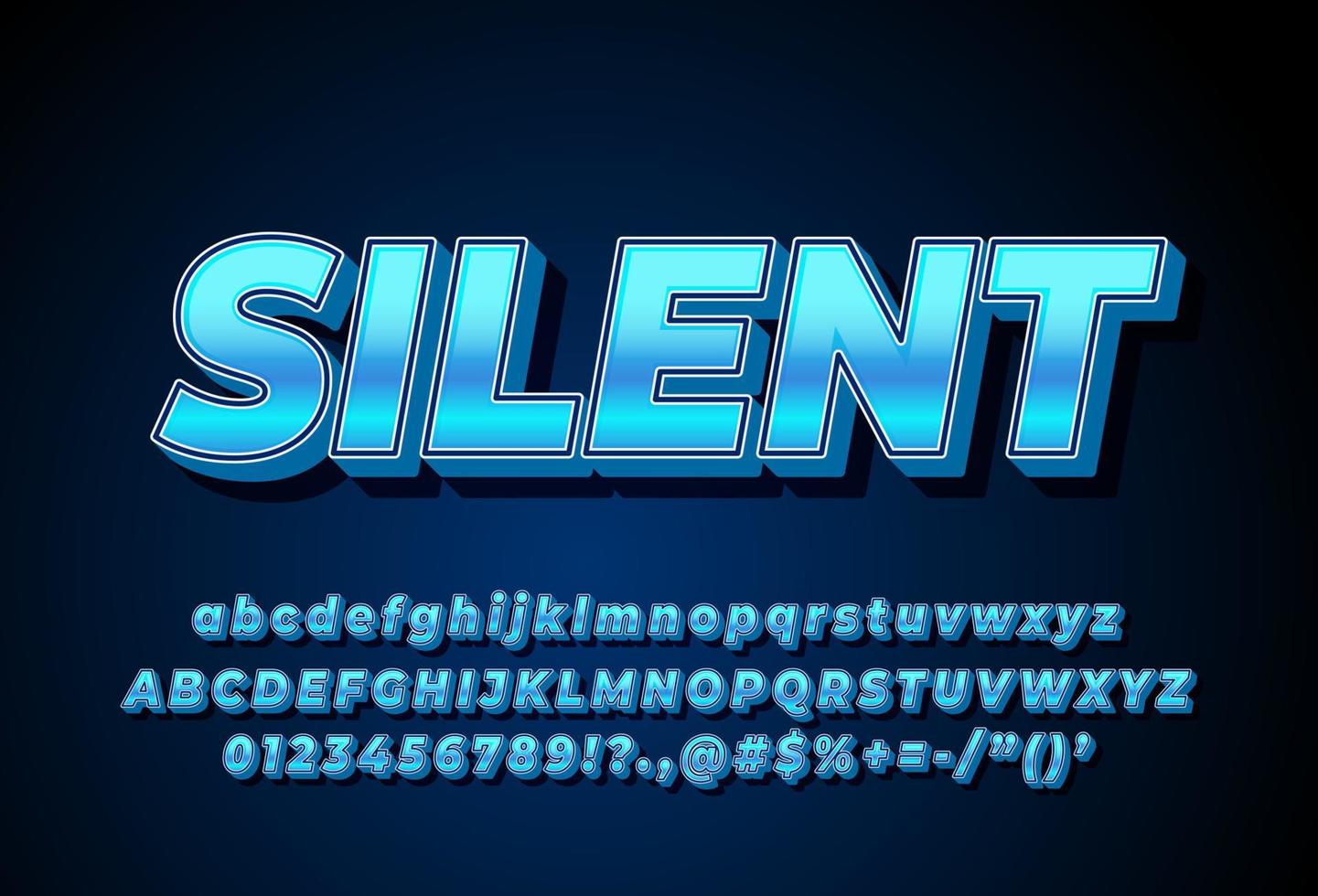 3d frozen style font effect for game logo, heading, advertising, branding vector