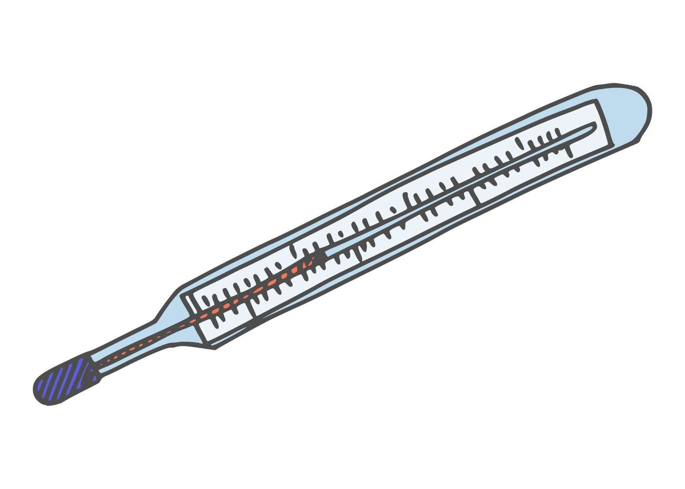thermometer mercury old version. vector sketch new