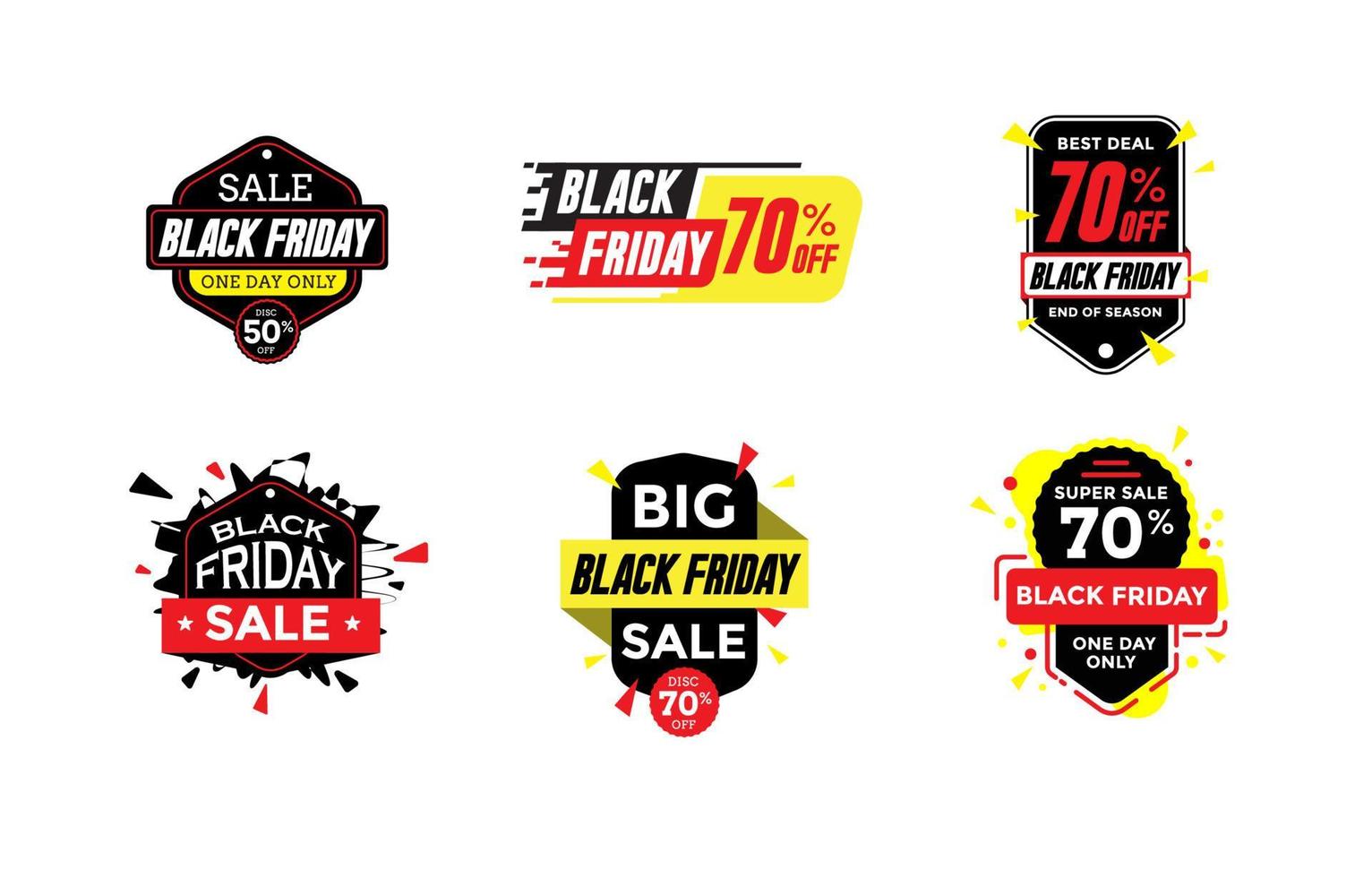 Black Friday Sale Badge Collection vector