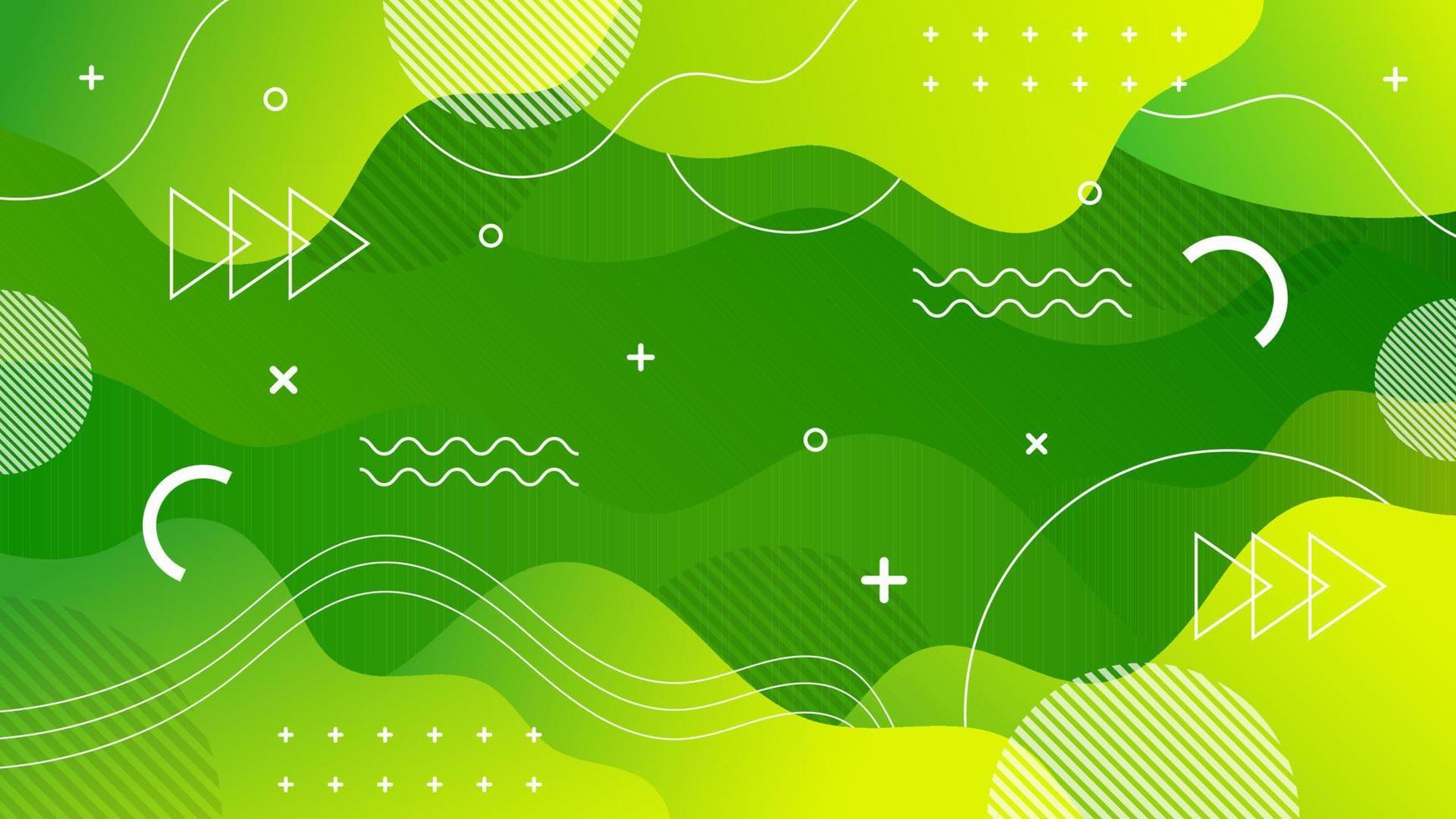 Green Background with Abstract Wave Concept vector