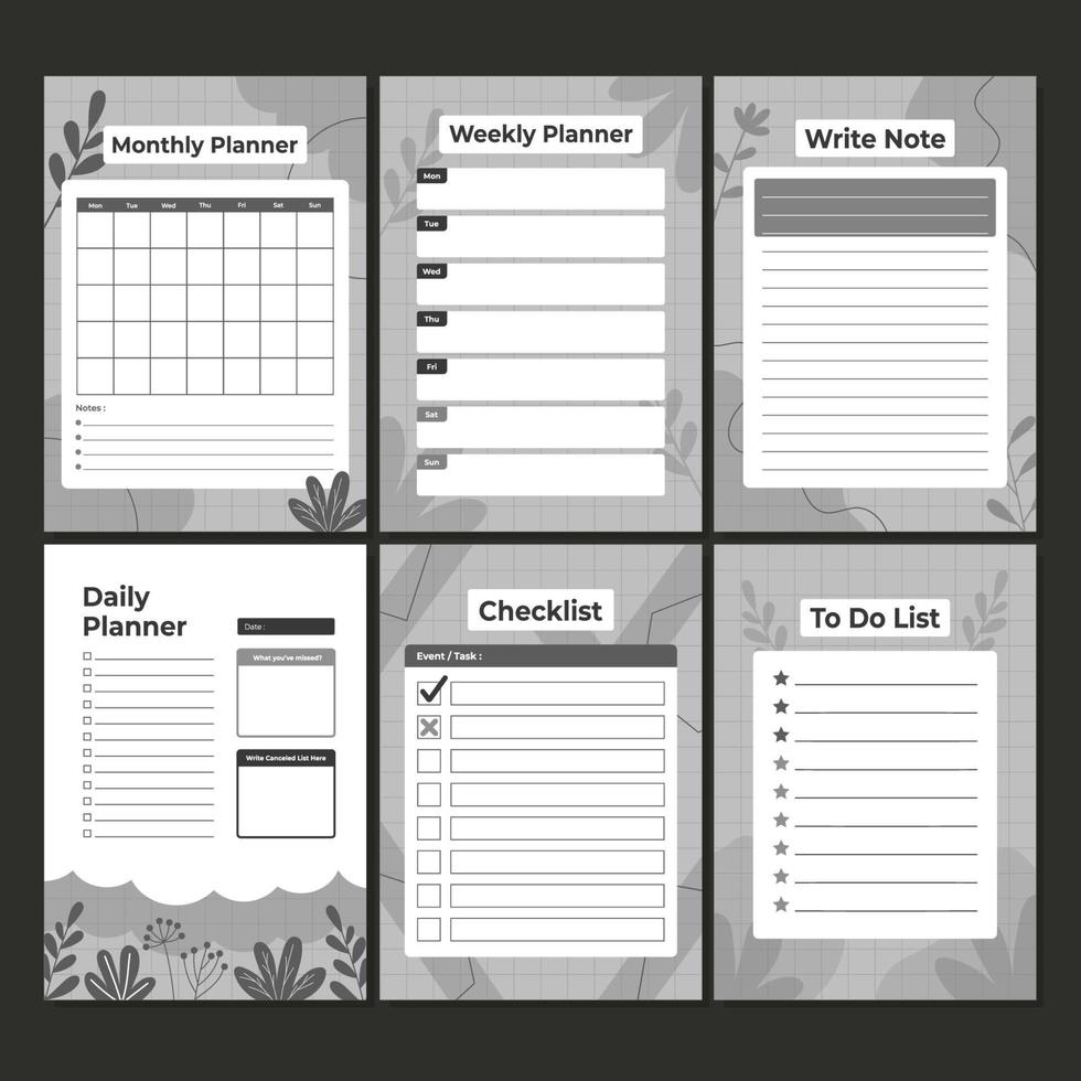 Journal Planner Template with Minimalist Color vector