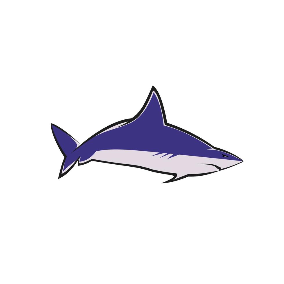 E sport shape shark logo on white background vector