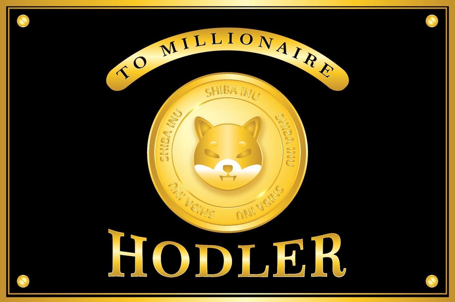 Shiba inu crypto currency hodler illustration vector