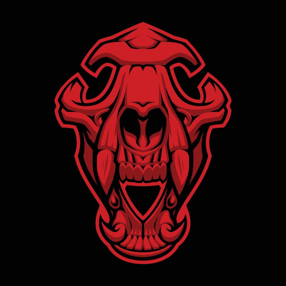 un logo de calavera de lobo vector