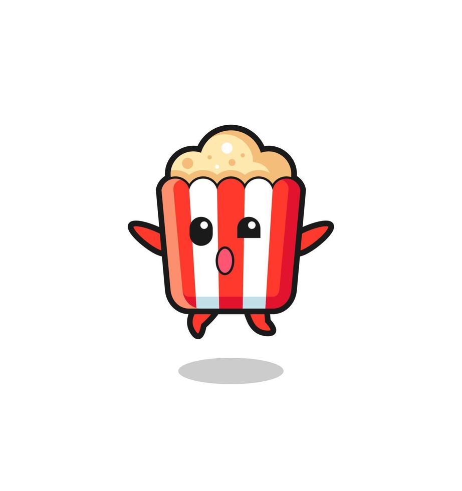 popcorn character is jumping gesture vector