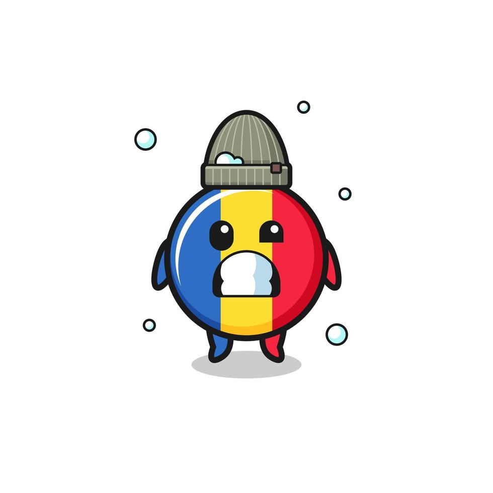 cute cartoon romania flag with shivering expression 4346340 Vector Art