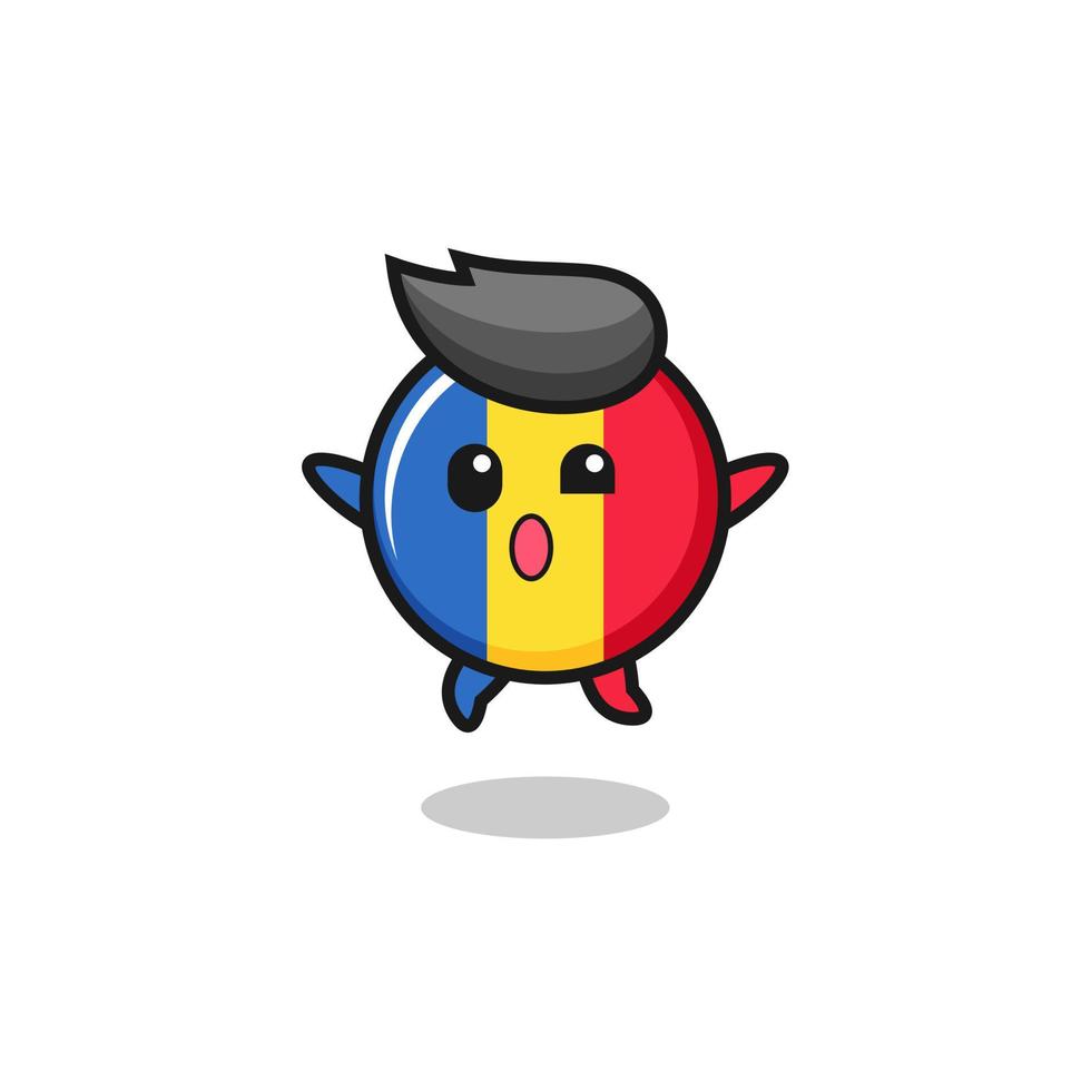 romania flag character is jumping gesture vector