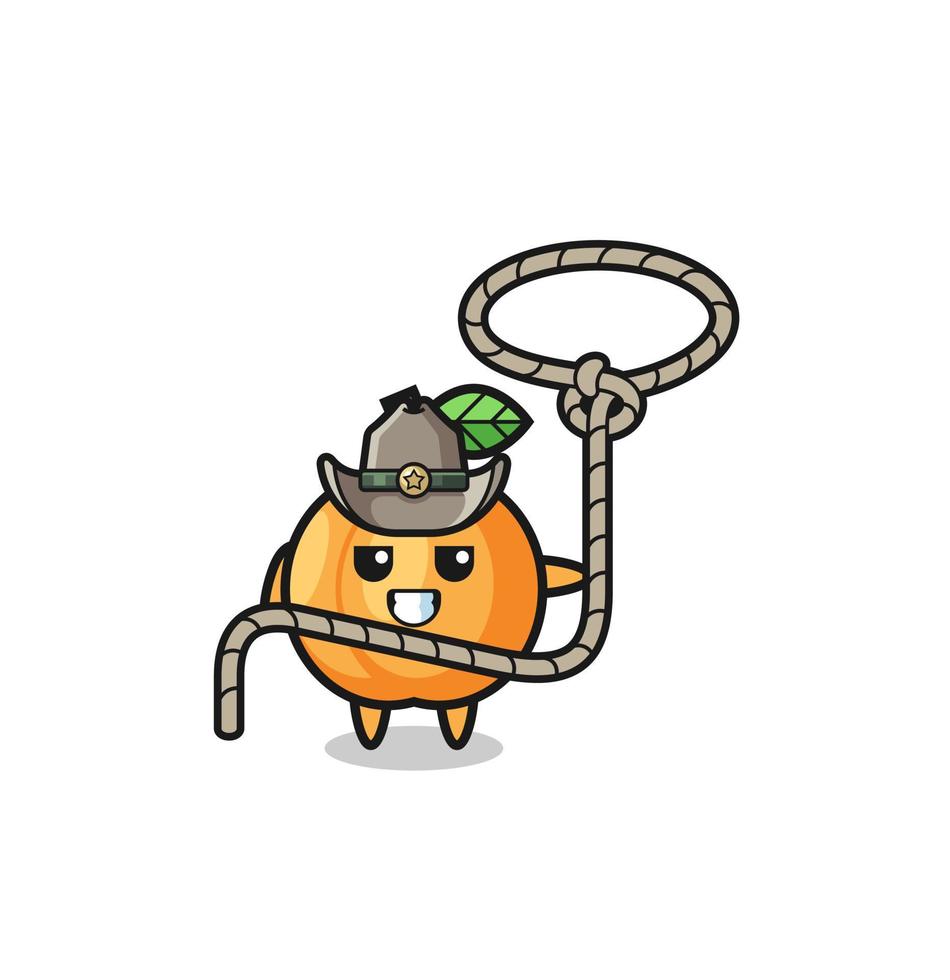 the apricot cowboy with lasso rope vector