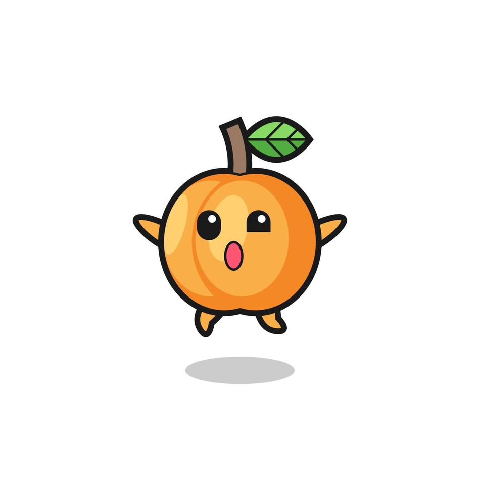 apricot character is jumping gesture vector