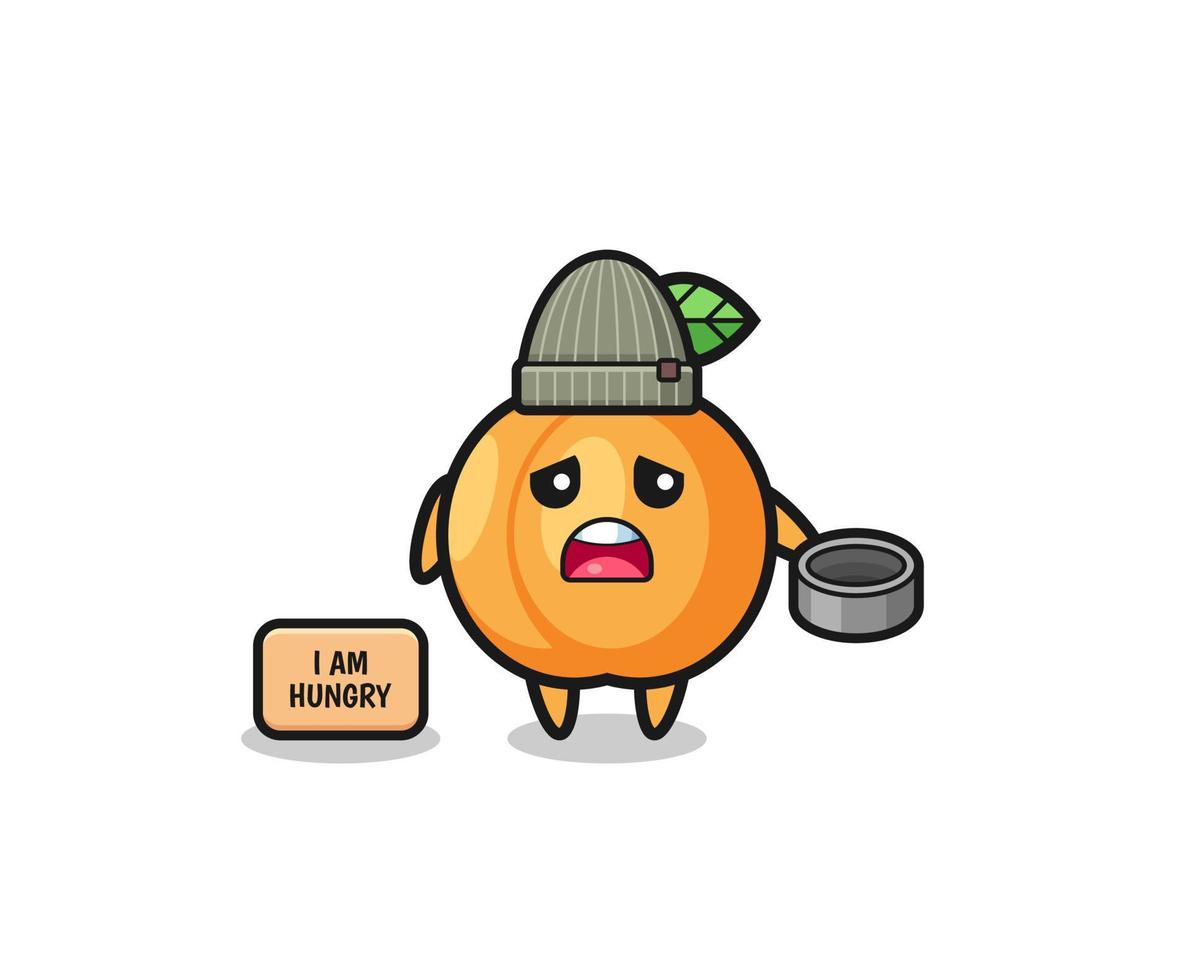 cute apricot beggar cartoon character vector