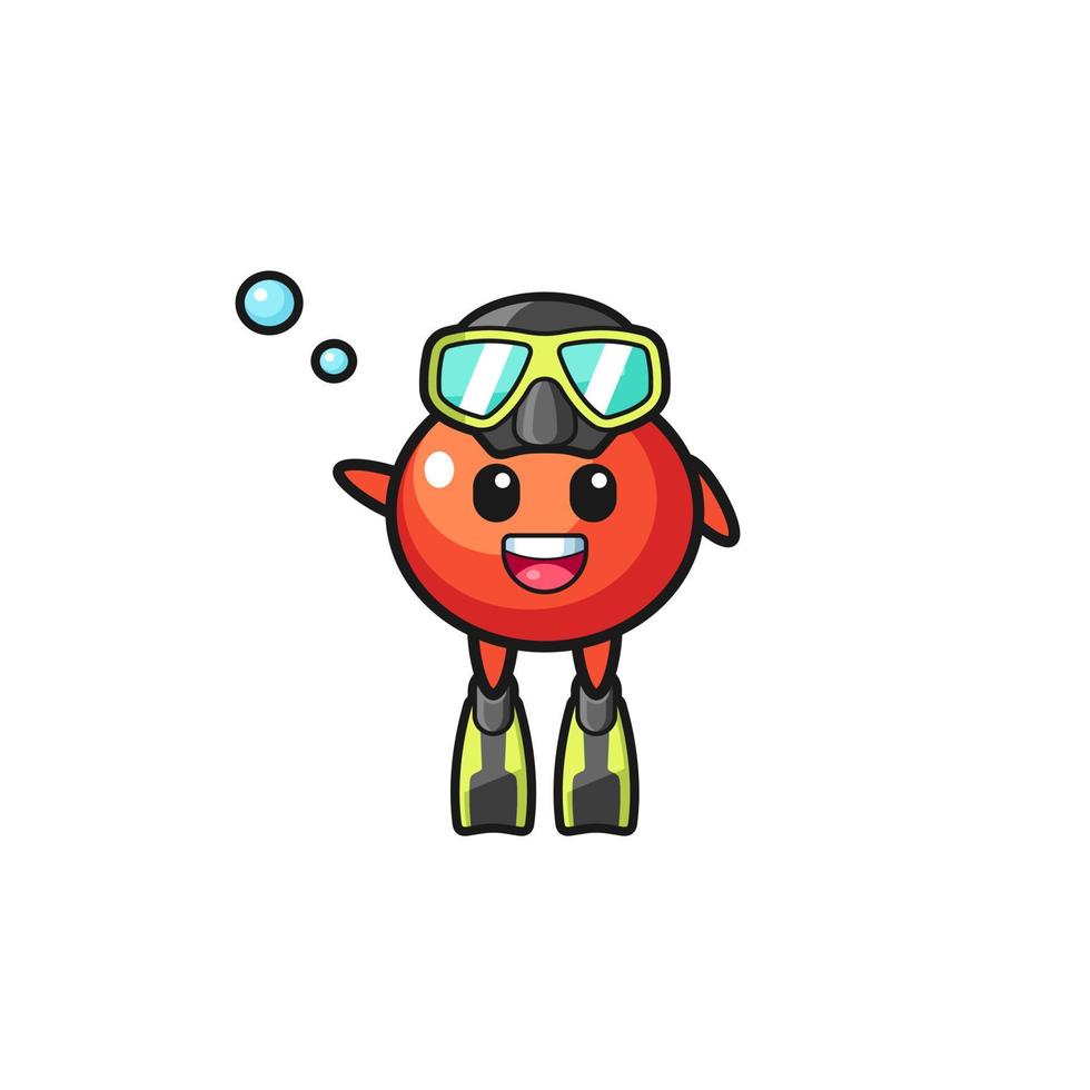 the tomatoes diver cartoon character vector