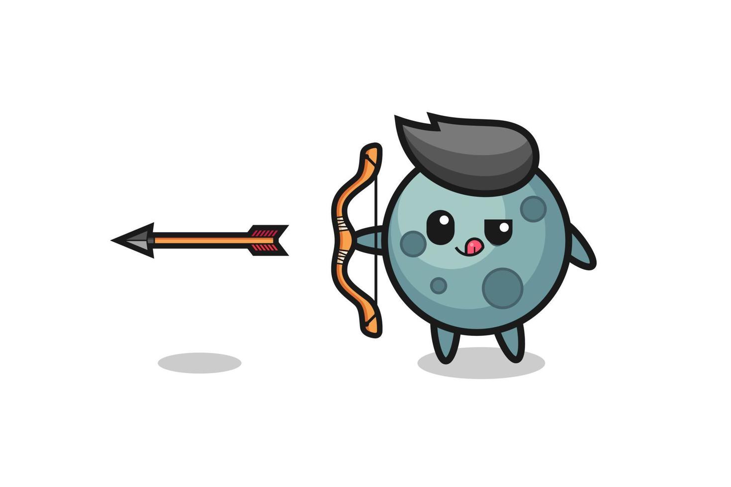 illustration of asteroid character doing archery vector