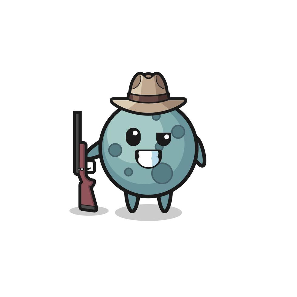 asteroid hunter mascot holding a gun vector