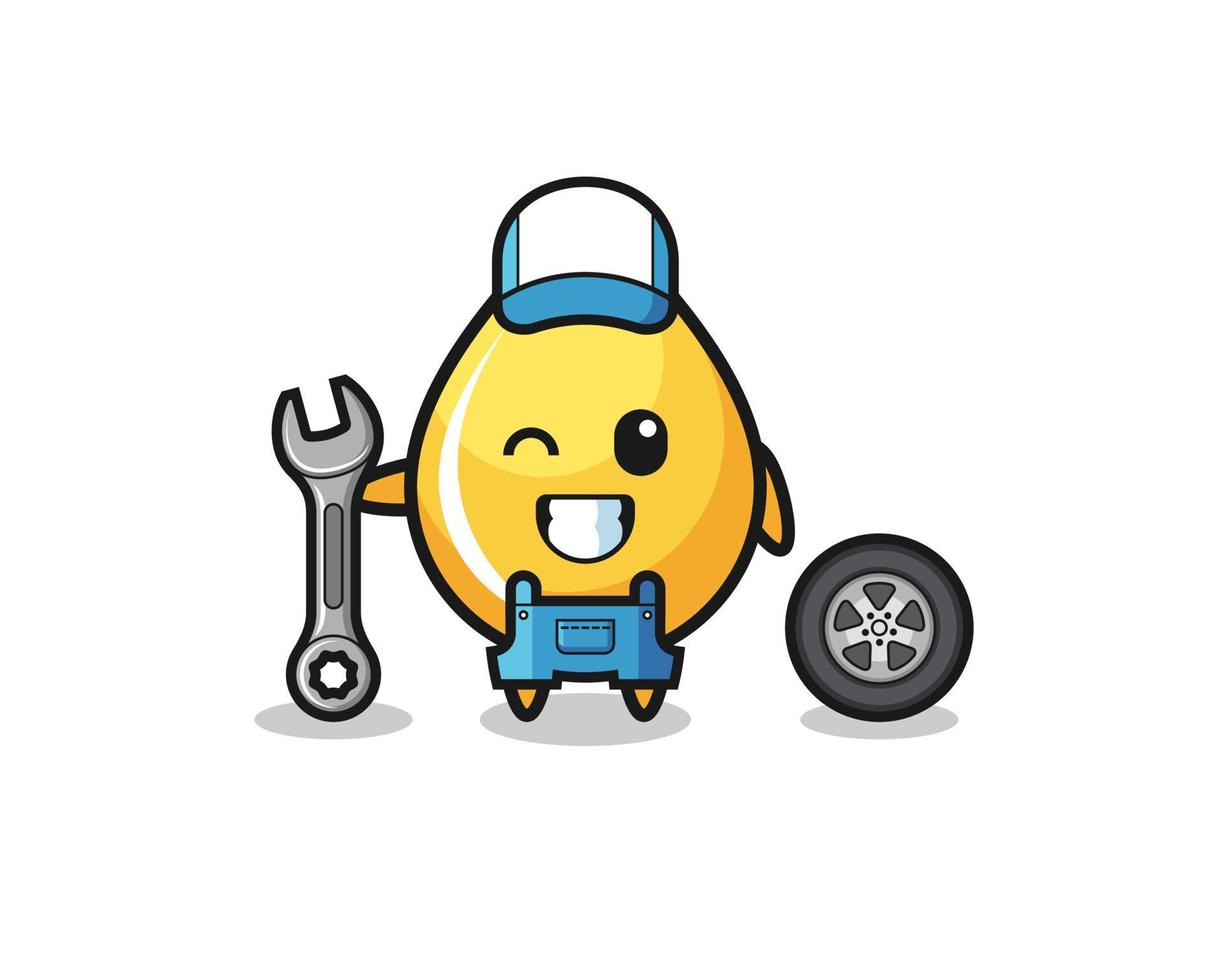 the honey drop character as a mechanic mascot vector