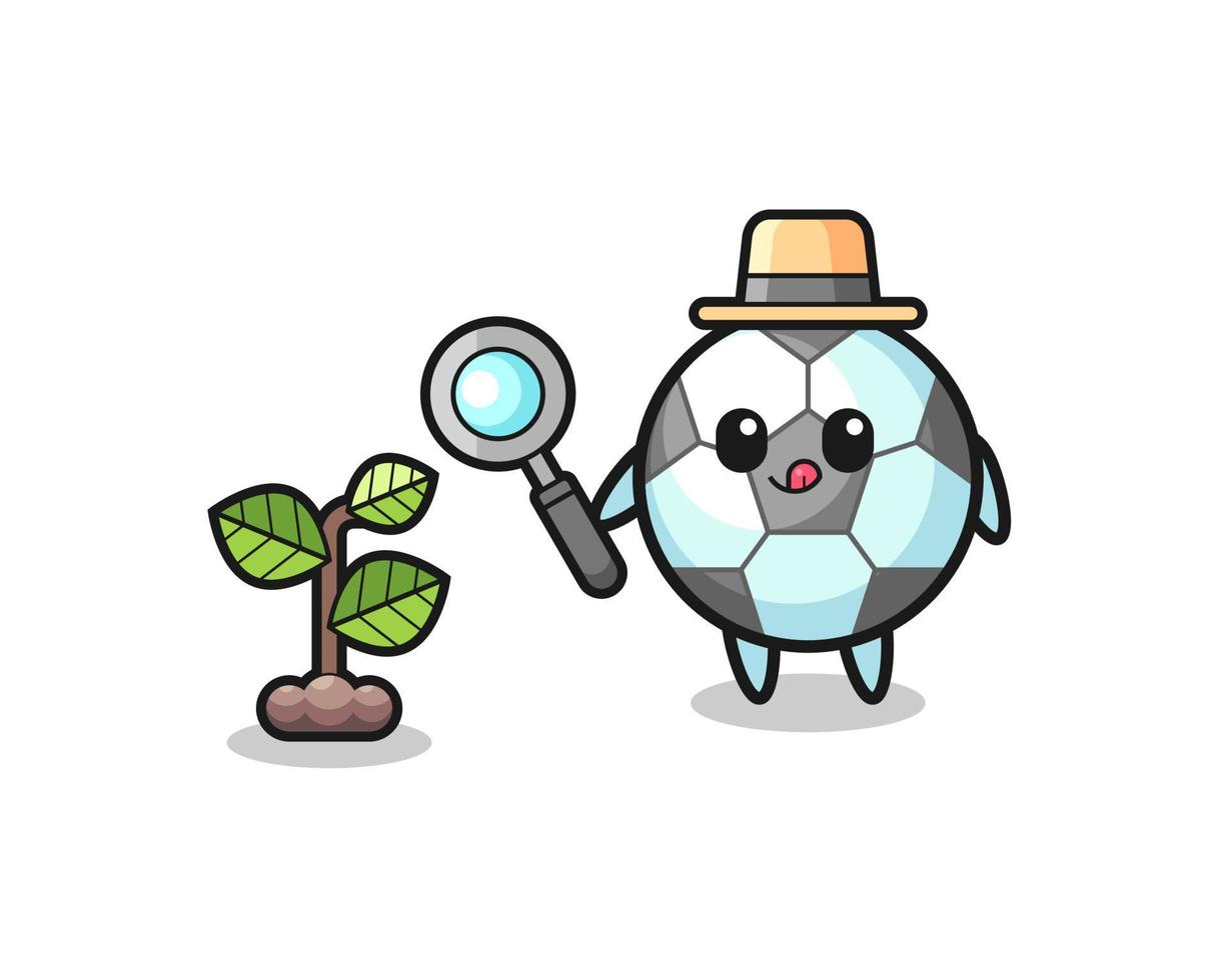 cute football herbalist researching a plants vector