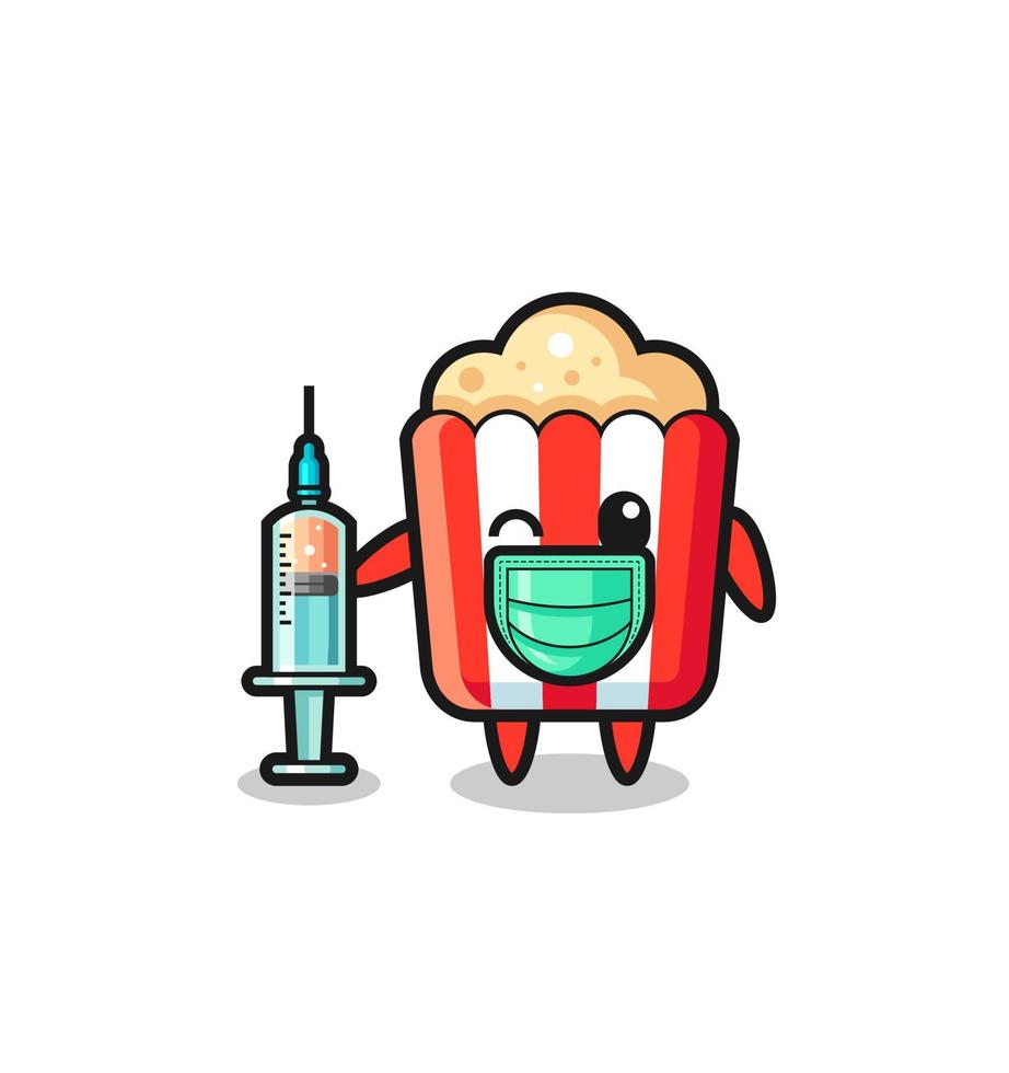 popcorn mascot as vaccinator vector