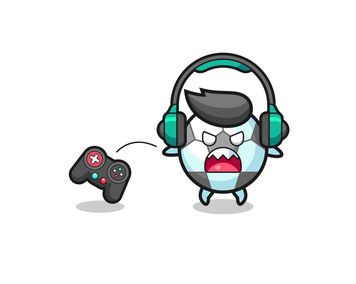 football gamer mascot is angry vector