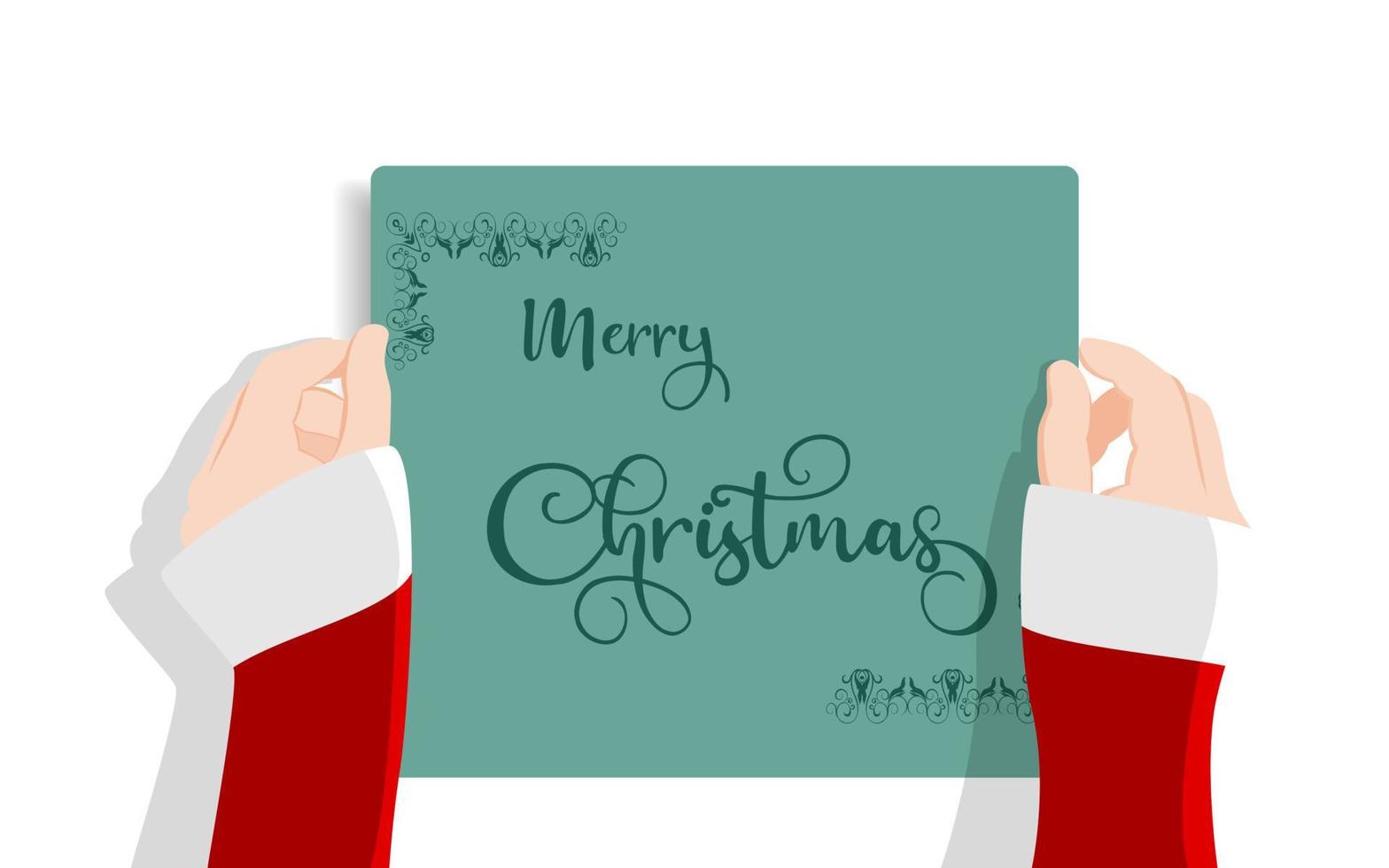 merry Christmas typography vector illustration, Christmas card in hand vector illustration for Christmas 2021, Christmas character vector illustration.