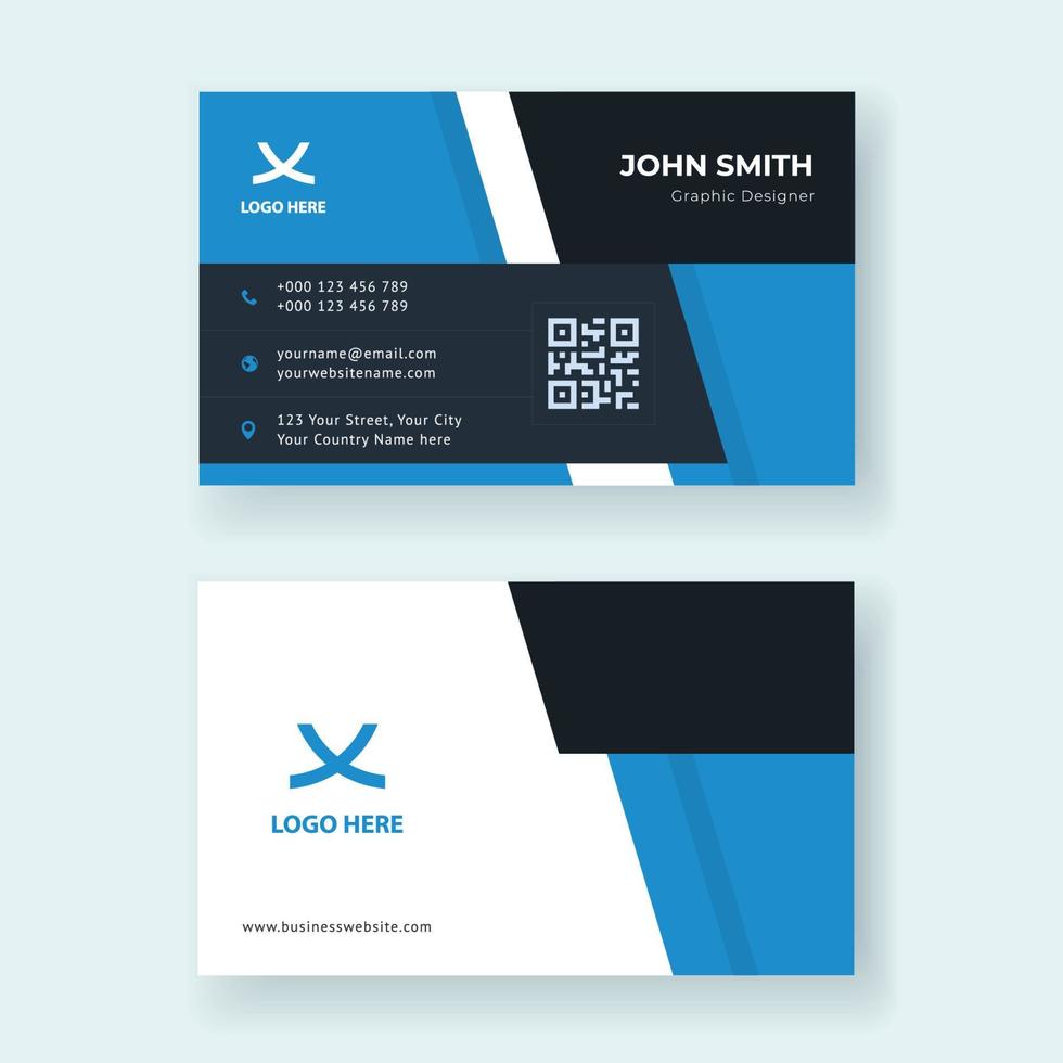 Corporate Business Card,Clean and Minimal Business Card,Corporate ID Card Design Template,Professional Identity Card Template vector