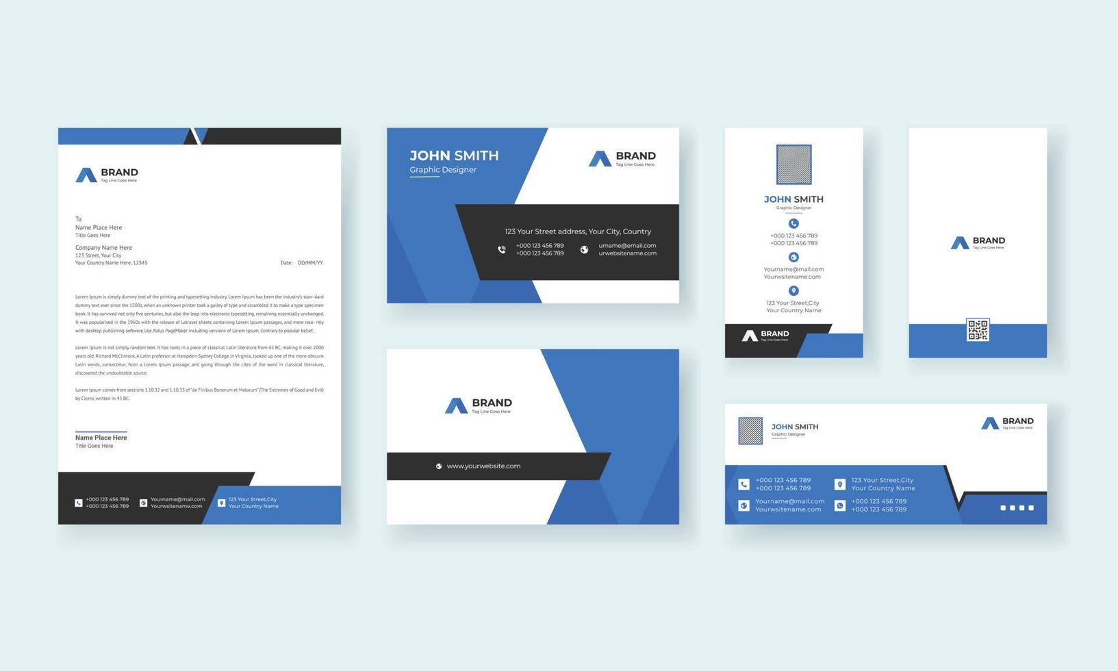 Corporate Business Identity Stationery Set for Minimal Branding