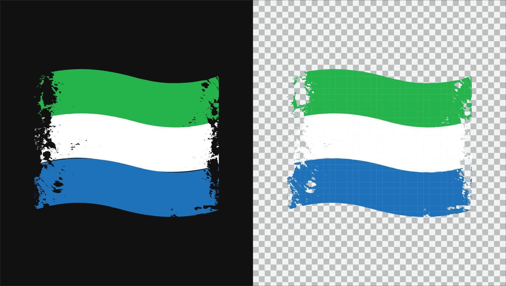 Sierra Leone wavy grunge Brush Flag Design vector