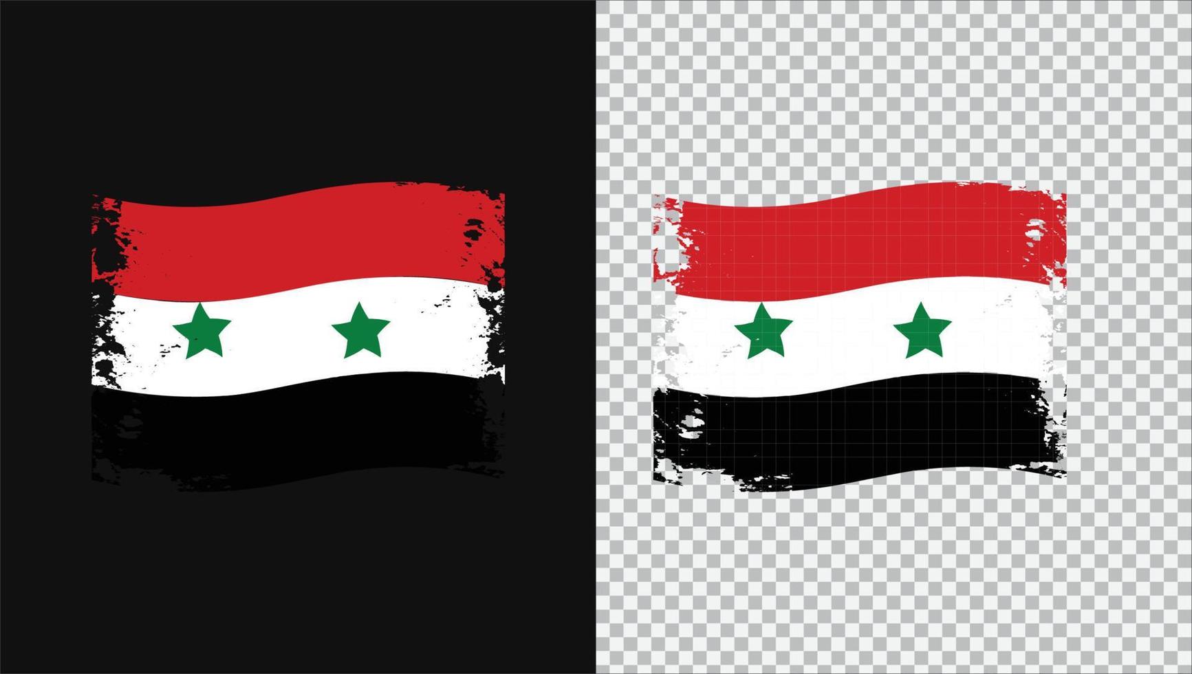 Siria país transparente ondulado bandera grunge pincel vector
