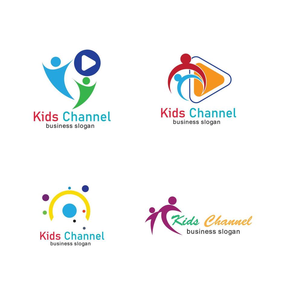 Plantilla de diseño de icono de logotipo de canal de niños. ilustración vectorial vector