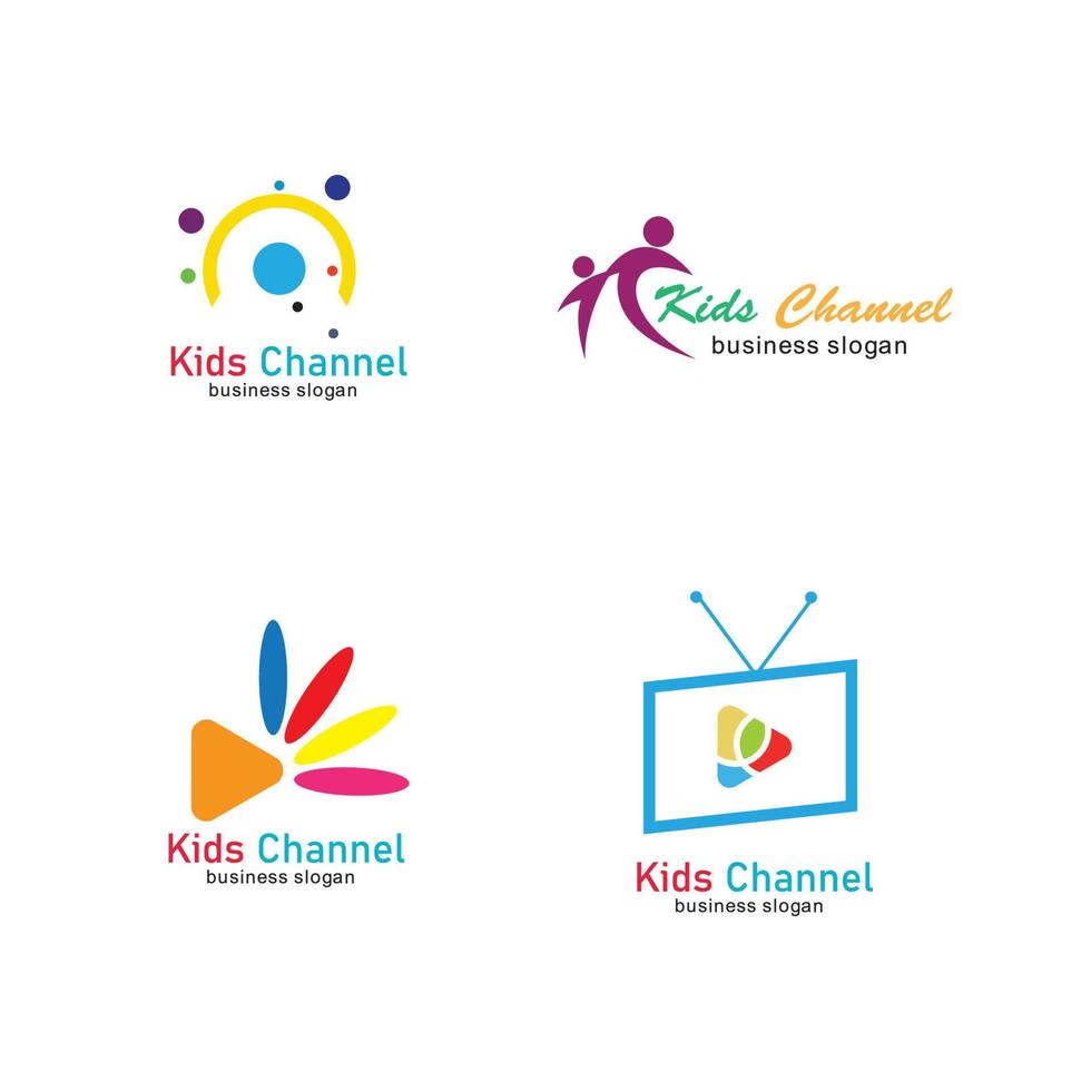 Kids channel logo icon design template. Vector illustration