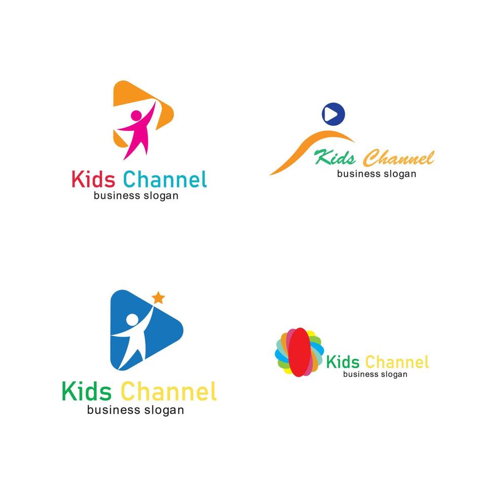 Kids channel logo icon design template. Vector illustration