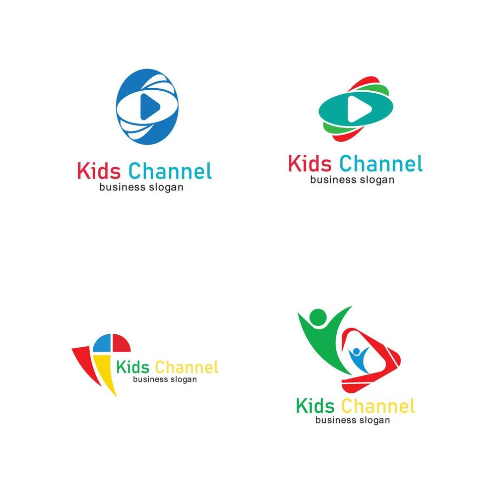 Kids channel logo icon design template. Vector illustration