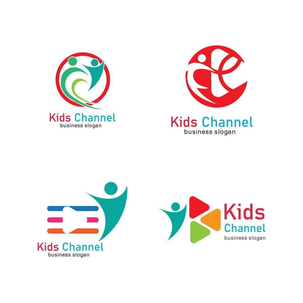 Kids channel logo icon design template. Vector illustration