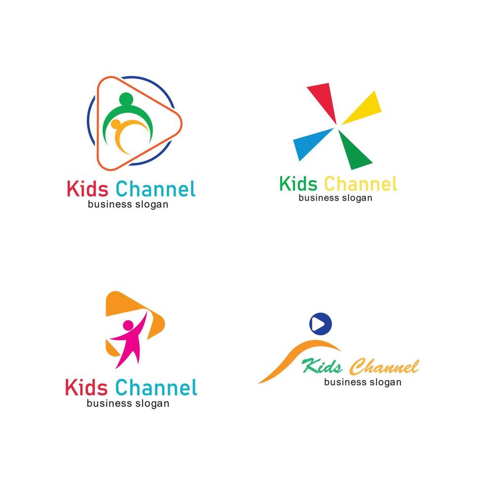 Kids channel logo icon design template. Vector illustration