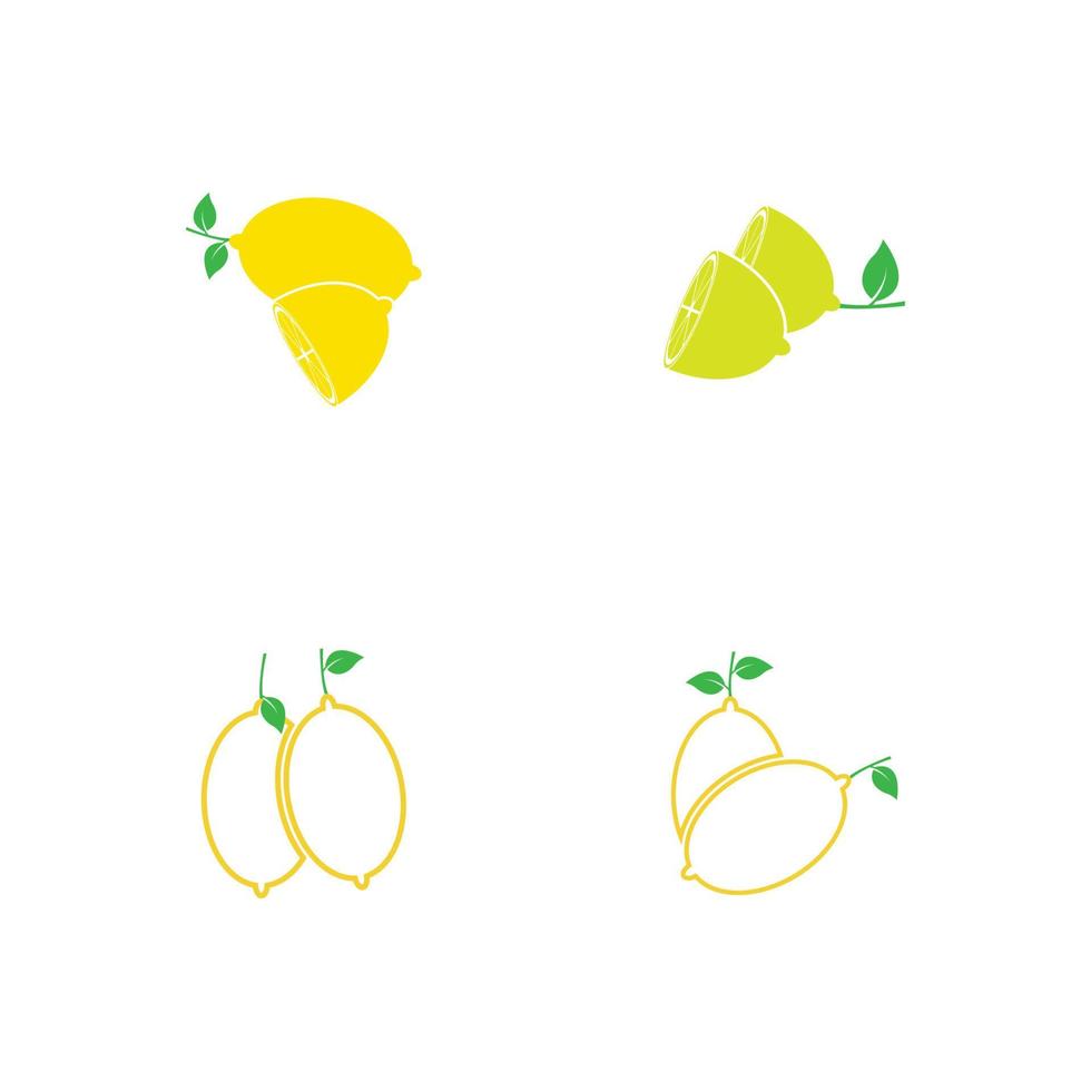 frutas frescas de limón, colección de ilustraciones vectoriales vector