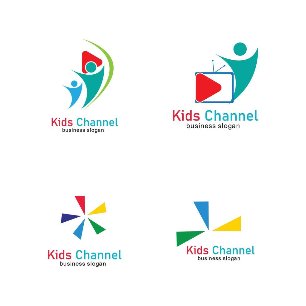 Kids channel logo icon design template. Vector illustration