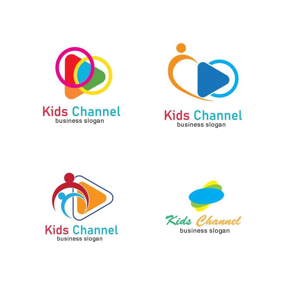 Kids channel logo icon design template. Vector illustration