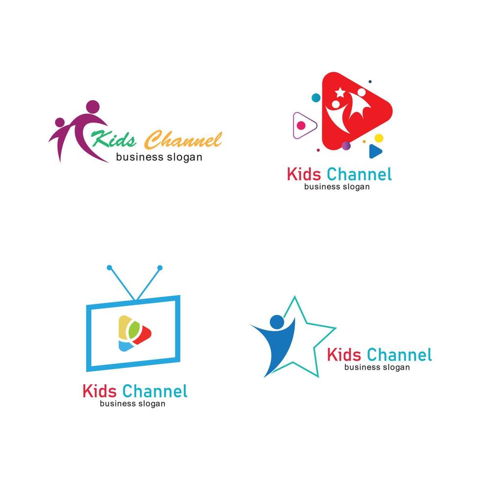 Kids channel logo icon design template. Vector illustration