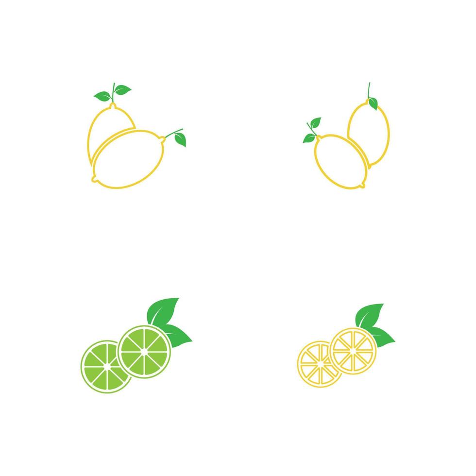 frutas frescas de limón, colección de ilustraciones vectoriales vector